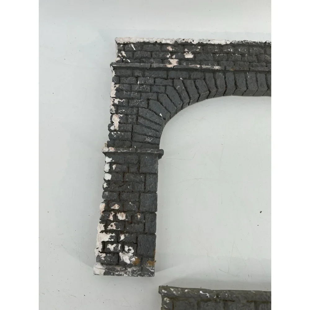 Vintage Cut Stone Resin Model Railroad Tunnel Portal Entrance Brick Facade Wall